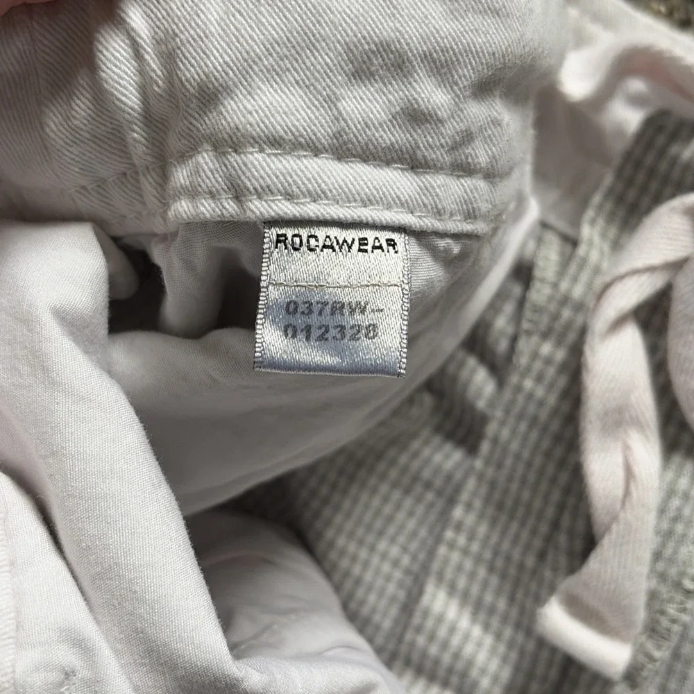 Rocawear Linen Shorts Size 36 Gingham Check Y2K Streetwear 012328